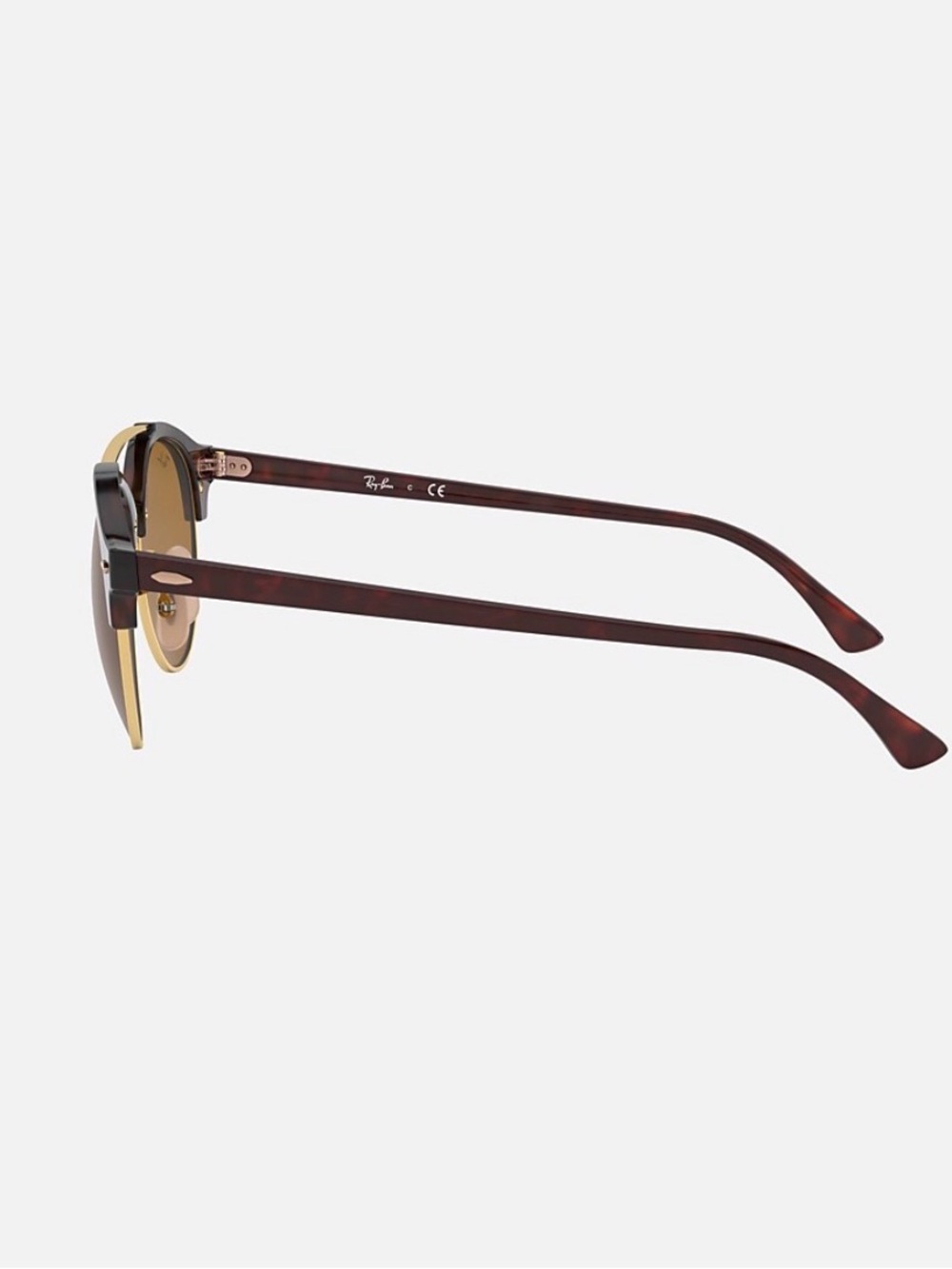 RAY-BAN Clubround Double Bridge Tortoise & Gold Sunglasses - Picture 3 of 10